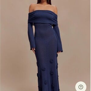 Meshki Kiki Off Shoulder Knit Rose Maxi